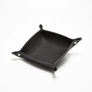 Foldable leather storage tray for various items