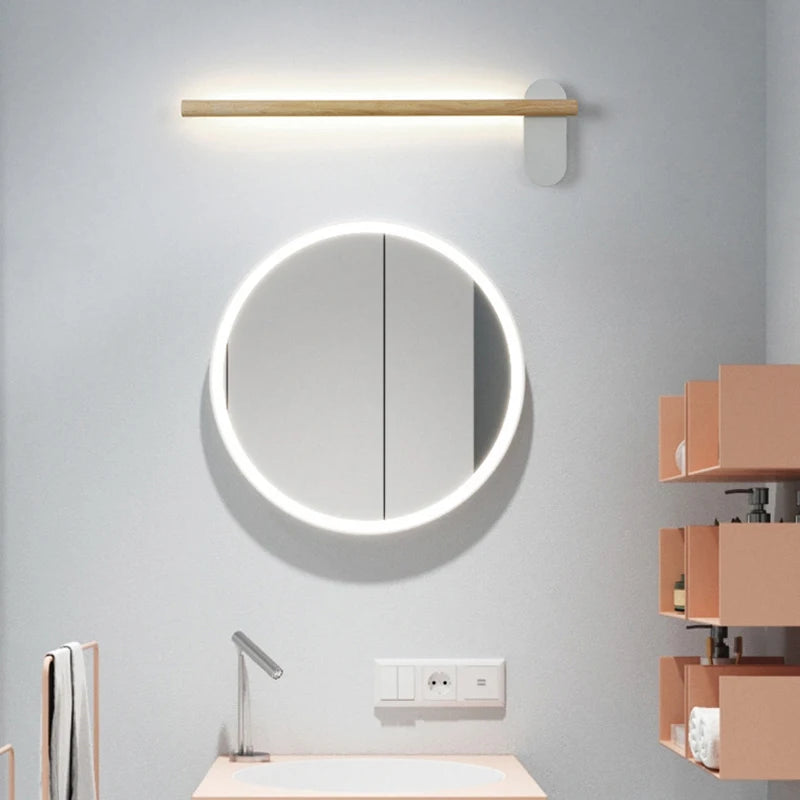 Nordic adjustable minimalist wood and metal wall light