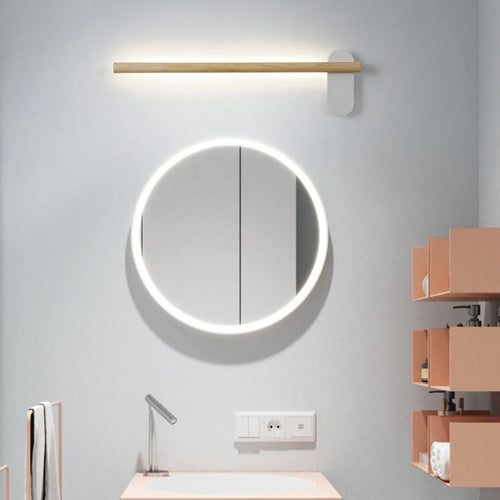 Adjustable nordic wood and metal minimalist wall light - vue 3 sur 9