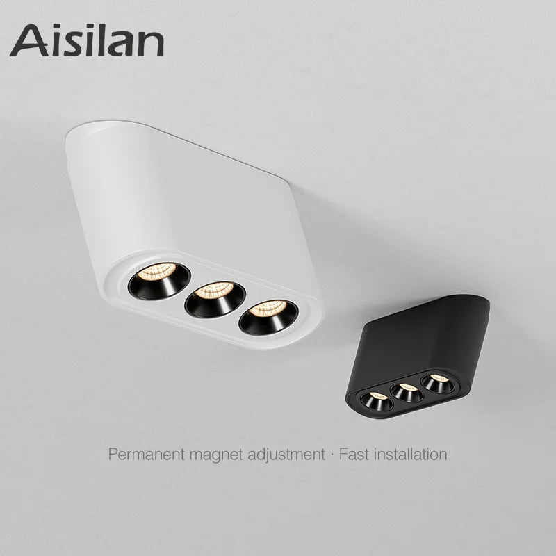 Aisilan LED ceiling spotlight magnetic surface adjustable angle