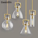 Modern metal and glass pendant light industrial style interior decor