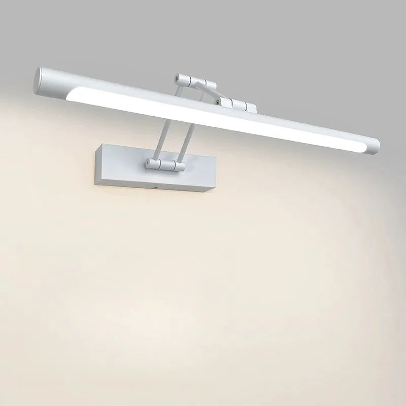 Foldable three-axis LED waterproof mirror wall light for vanity
