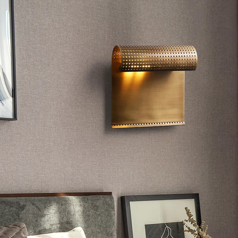 Modern minimalist brushed brass LED wall light