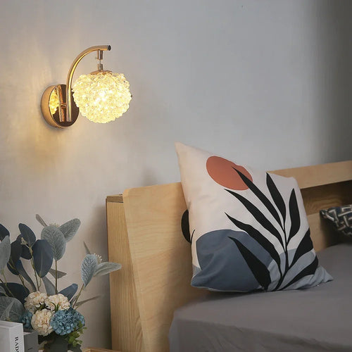Nordic designer decorative crystal ball wall light - vue 5 sur 8