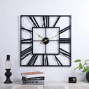 Modern 3D Retro Square Roman Numerals Wall Clock Silent Home Decor