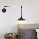 Industrial telescopic wall light minimalist design in black metal
