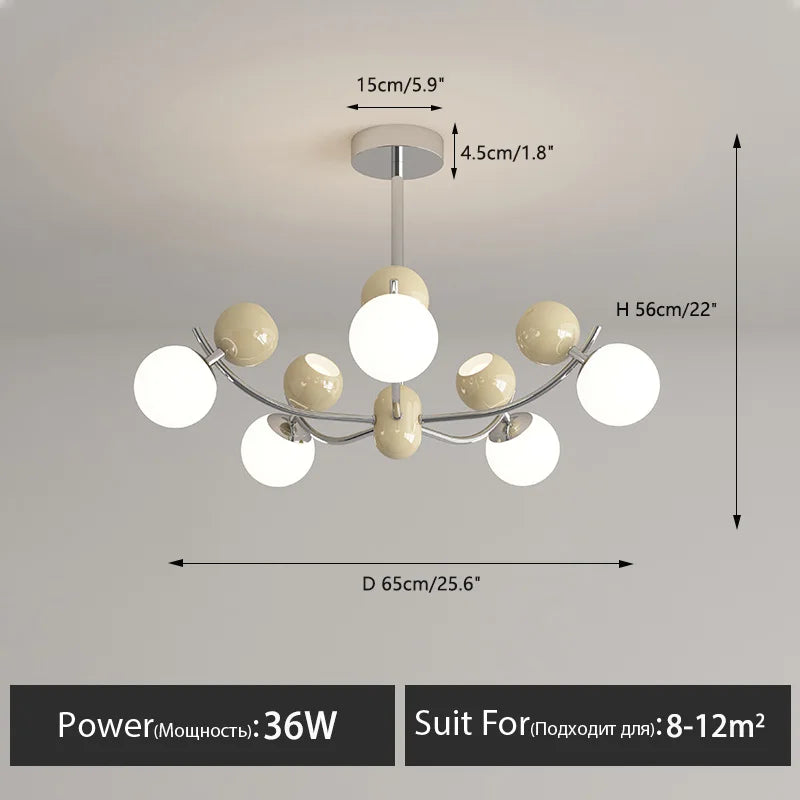 Creative LED chandelier for modern children's room decor - vue 8 sur 12