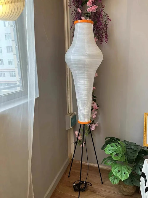 Japanese design rice paper floor lamp for modern interior - vue 7 sur 7