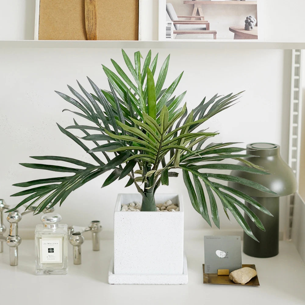 Artificial tropical palm tree in pot for indoor and outdoor decoration