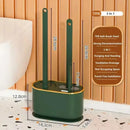 Multi-functional toilet brush with silicone holder, no-drill wall mount