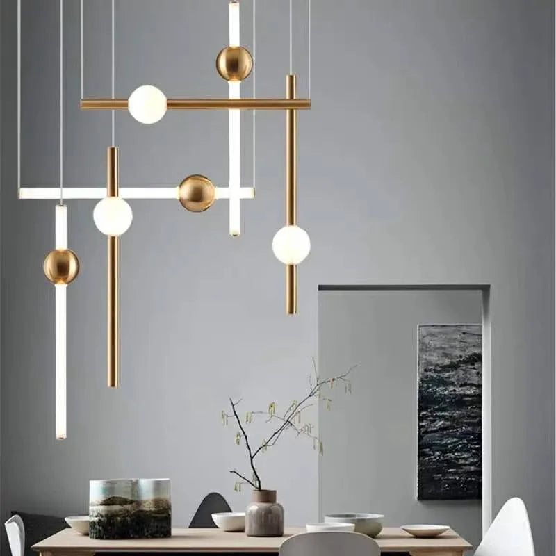 modern horizontal pendant lights for dining table