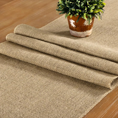 Natural jute table runner rustic farmhouse style - vue 4 sur 6