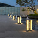 Decorative solar outdoor lamp with marble effect for garden
