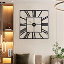 Modern 3D Retro Square Roman Numerals Wall Clock Silent Home Decor