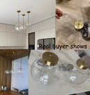 Nordic glass LED chandelier for restaurant and office