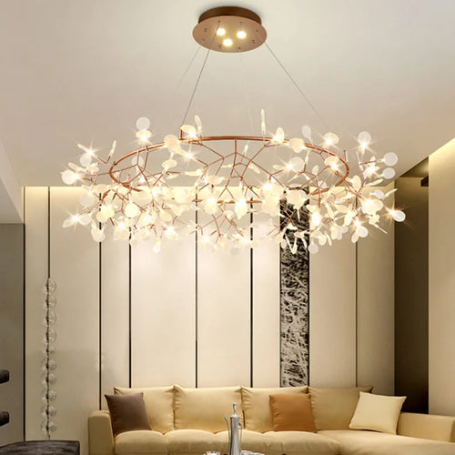 lustre led moderne avec branches rondes pour suspension - vue 2 sur 14