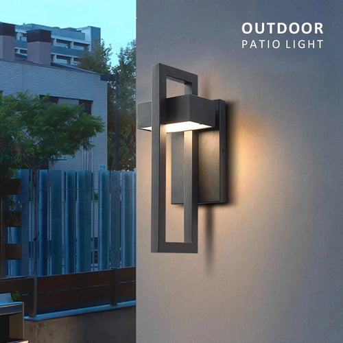 Geometric metal outdoor wall light IP65 waterproof - vue 7 sur 8