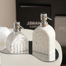 Portable ceramic soap dispenser for shampoo and water