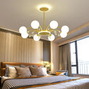 Modern glass chandelier with sparkling crystals for elegant lighting