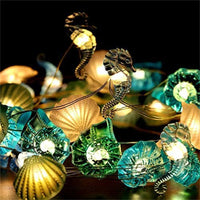 Decorative seashell and starfish LED string lights