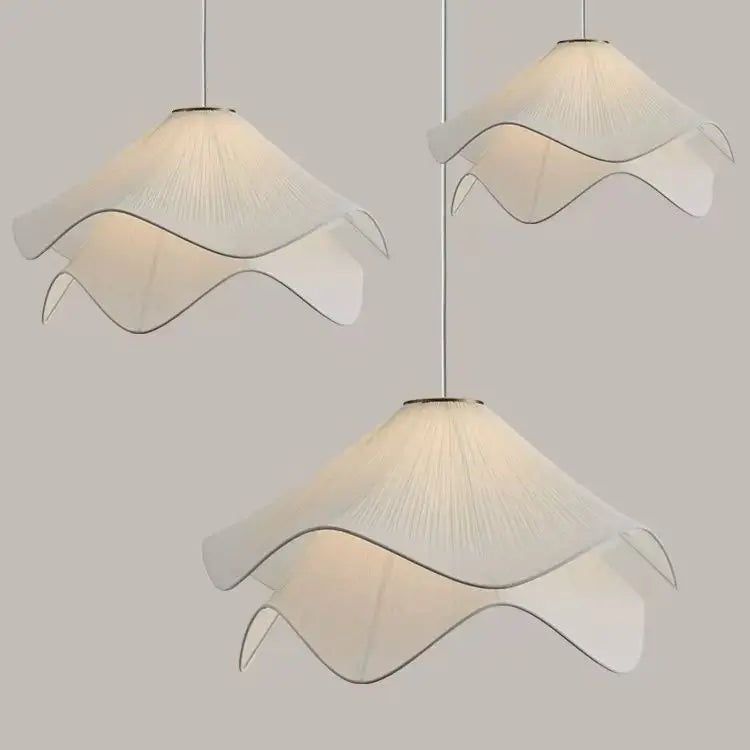 French art pleated fabric petal pendant light