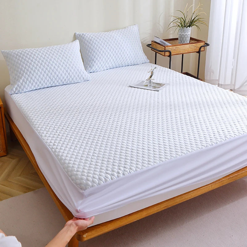 EU Size 35% Bamboo Fiber 65% Polyester, cooling feeling, 30cm Protective Height, Mattress Pad Protector - vue 4 sur 7