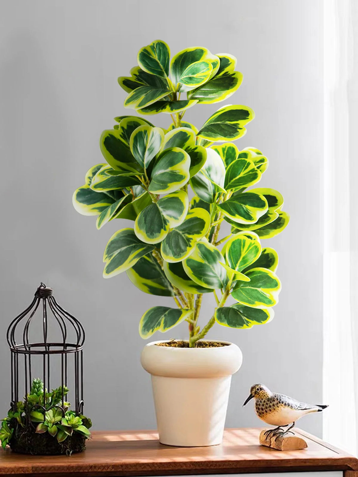 Small artificial heart-leaf plants for indoor and outdoor decor