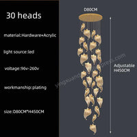 Modern LED chandelier suspended designer lighting for contemporary spaces