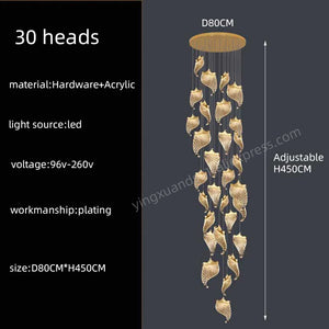 Modern LED chandelier suspended designer lighting for contemporary spaces