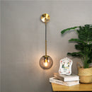 Vintage postmodern nordic glass ball LED wall light