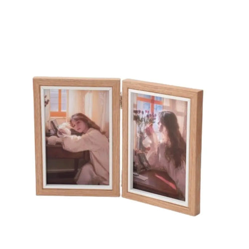 Foldable wooden photo frame for desktop album - vue 12 sur 14