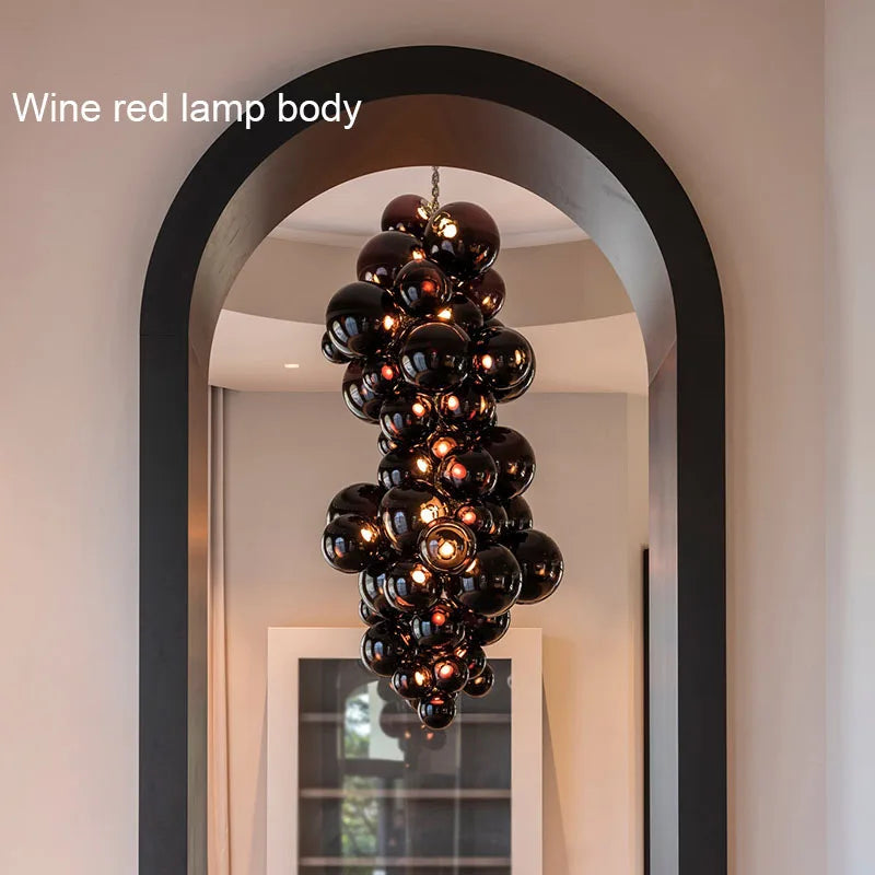 Italian designer glass pendant light grape style