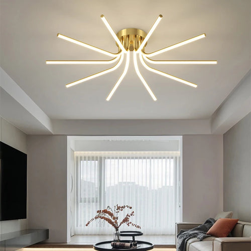 Modern copper LED ceiling light - vue 7 sur 12