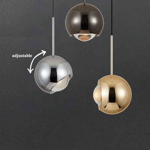 Modern round LED pendant light with adjustable angle - vue 7 sur 20
