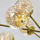 Modern star chandelier with decorative glass lampshade
