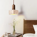 Solid wood pendant light for creative retro interior decor