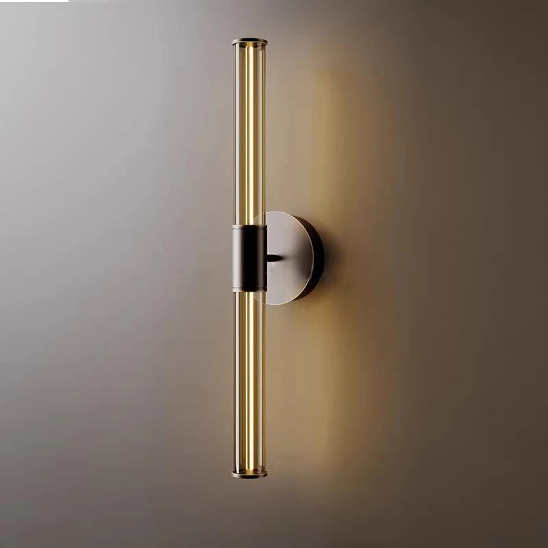 Glass and copper wall light for retro décor