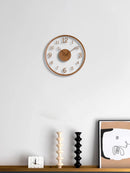 Transparent minimalist wall clock, tree leaf pointer, wood grain wall clock, silent living room, bedroom, office, and holiday de