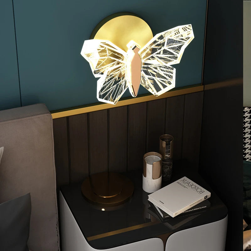 applique murale led papillon éclairage intérieur décoration moderne - vue 3 sur 9