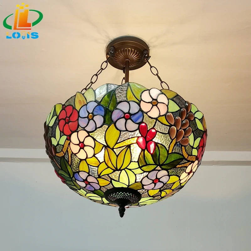 Tiffany style grape flower chandelier