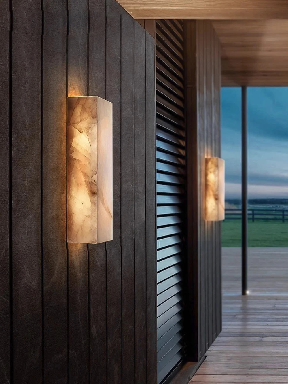 applique murale led en marbre naturel étanche pour extérieur - vue 8 sur 9