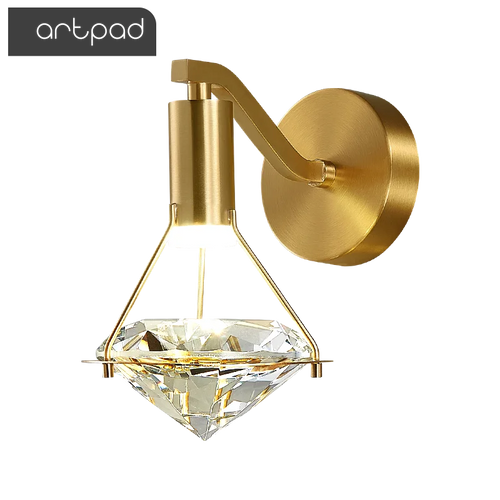 Minimalist luxury copper LED wall light 5W warm for bedroom or bedside - vue 7 sur 8