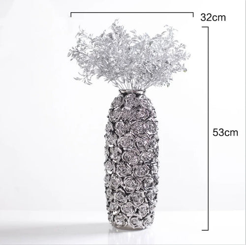 gold relief ceramic vase for roses and modern decoration - vue 11 sur 10