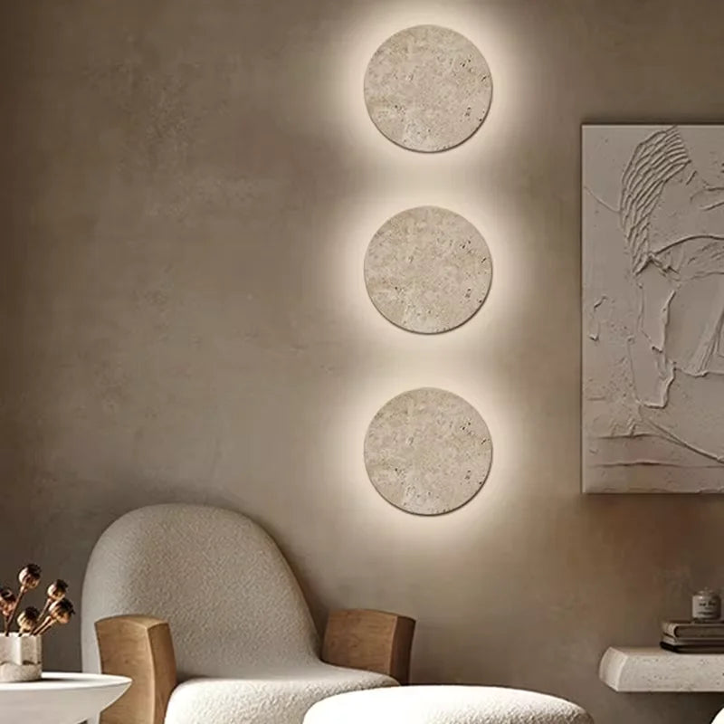 Stone wall light for artistic interior decoration