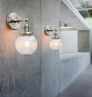 Phansthy vintage industrial wall light with round glass shade