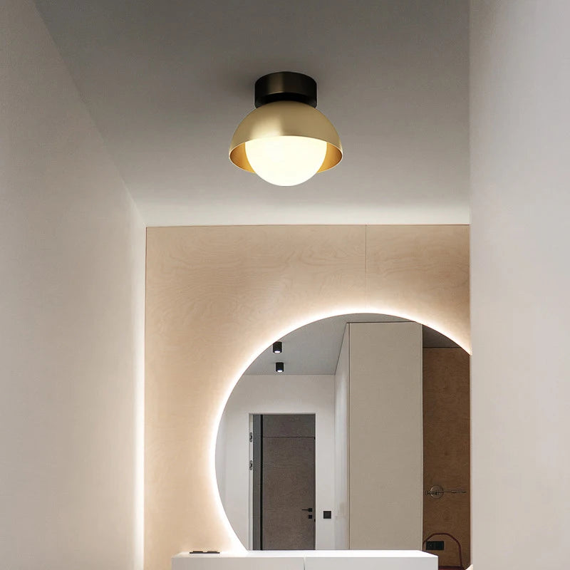 Modern minimalist copper corridor lamp with three colours