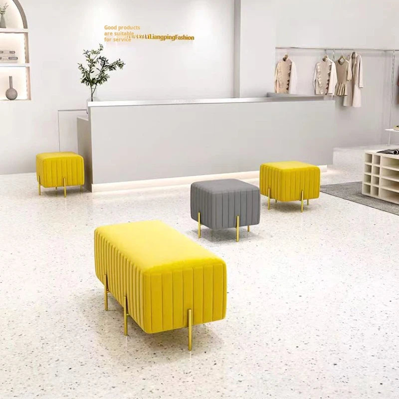 Nordic creative multifunctional velvet bench for living room and bedroom - vue 3 sur 16