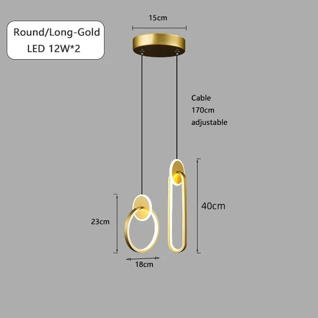 Minimalist round pendant chandelier with long cable 2022