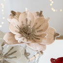 Artificial glitter Christmas flower for tree decorations 1 piece
