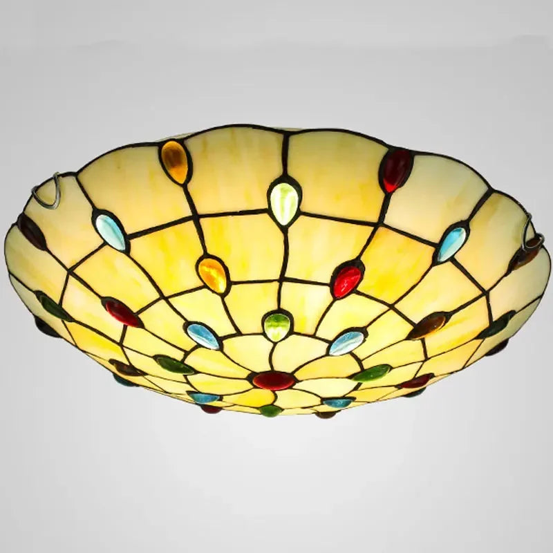 Nordic bohemian Tiffany ceiling light for interior decoration - vue 6 sur 9